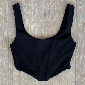 Zara Black Corset Tank Crop Top